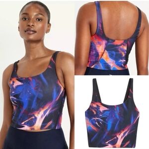 Old  Navy Light Support Vibrant Abstract Sport Bra  Crop Top XXL